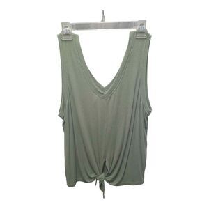 Calvin Klein Women's Top Short Crew Neck Shirt Sleeveless Green Size Large New